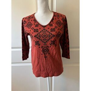 Cactus Bay Embellished 3/4 Sleeve Tshirt